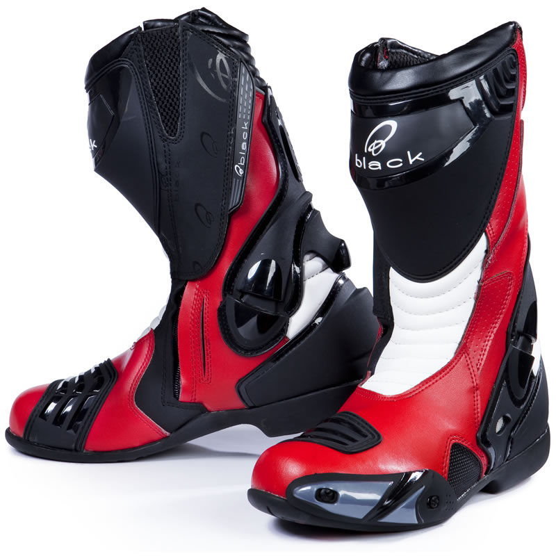 red motorbike boots