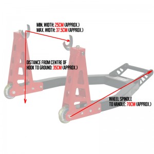 Black-Pro-Range-Aluminum-Rear-Paddock-Stand-Measurements