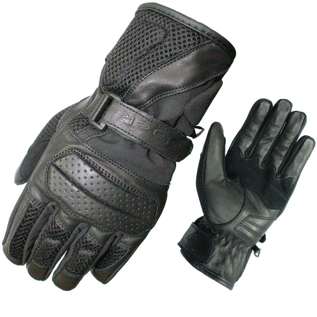5192-Black-Airflow-Leather-Textile-Motorcycle-Glove-0